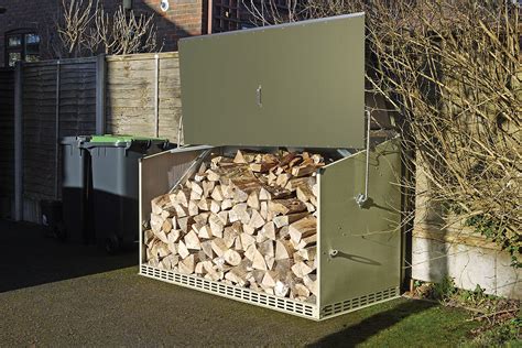 metal log storage box|plastic log stores outdoor.